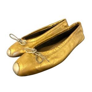 Diesse vintage gold leather ballet flats size 6